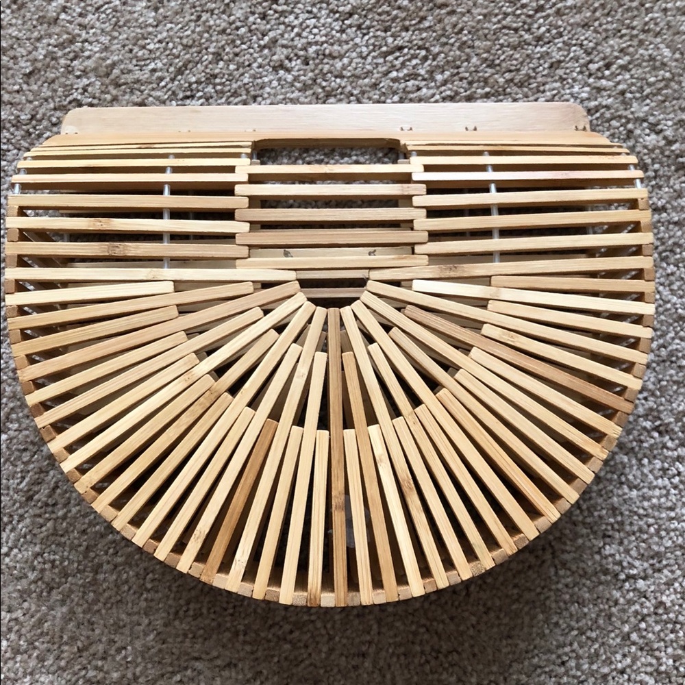 Wooden Half Moon Handbag